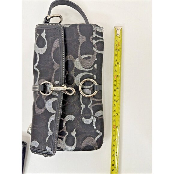 Authentic COACH Signature C Logo Shoulder Bag & Matching Wallet Set – Black Shim - Picture 16 of 16